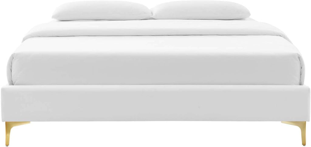 Modway MOD-6307-WHI Sutton King Performance Velvet Bed Frame, White