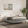 Light Grey Full Size Bed Frame with Velvet Fabric and Ample Storage Space, Modern Minimalist Design, Luxurious Material, Robust Construction, Easy Maintenance, Bedroom