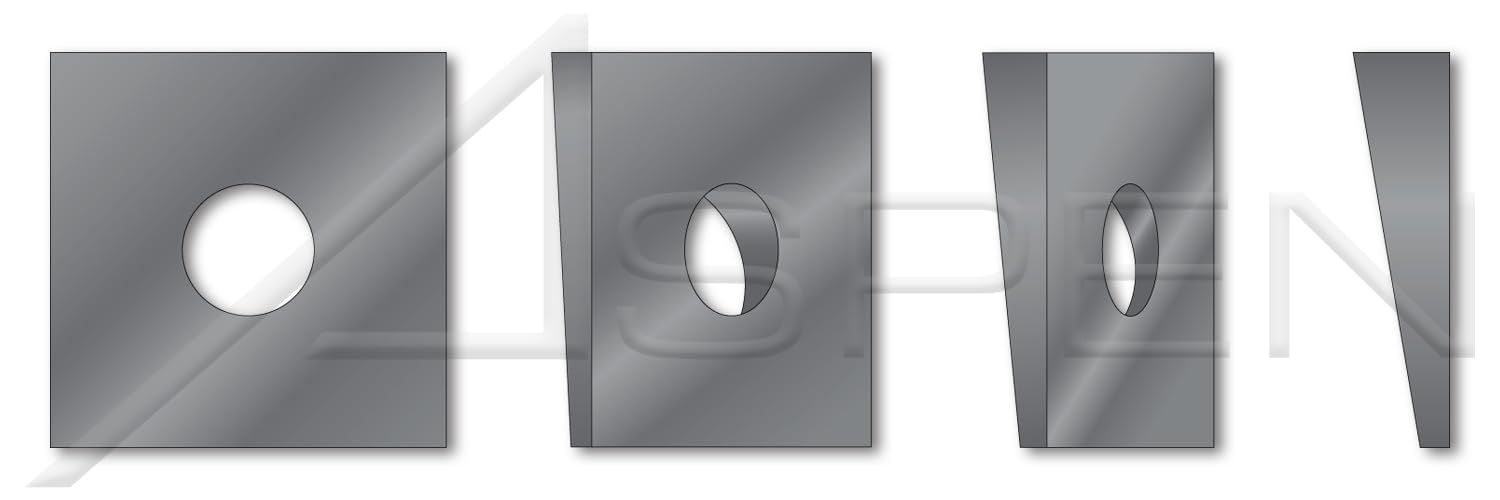 (600 pcs) 1/2', ID=9/16', OD=1-1/4', THK=0.23', Square Beveled Malleable Levelling Washers, Type A, Cast Iron