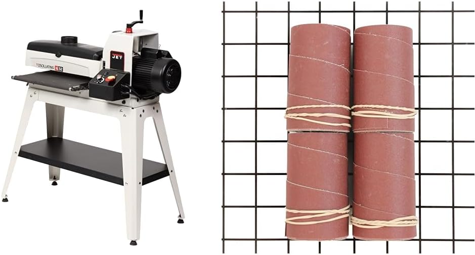 JET 16-Inch Oscillating Drum Sander, 1-1/2 HP, 1Ph 115V (JWDS-1632OSC) & 16' Ready-to-Wrap Sandpaper, 220 Grit (60-6220)