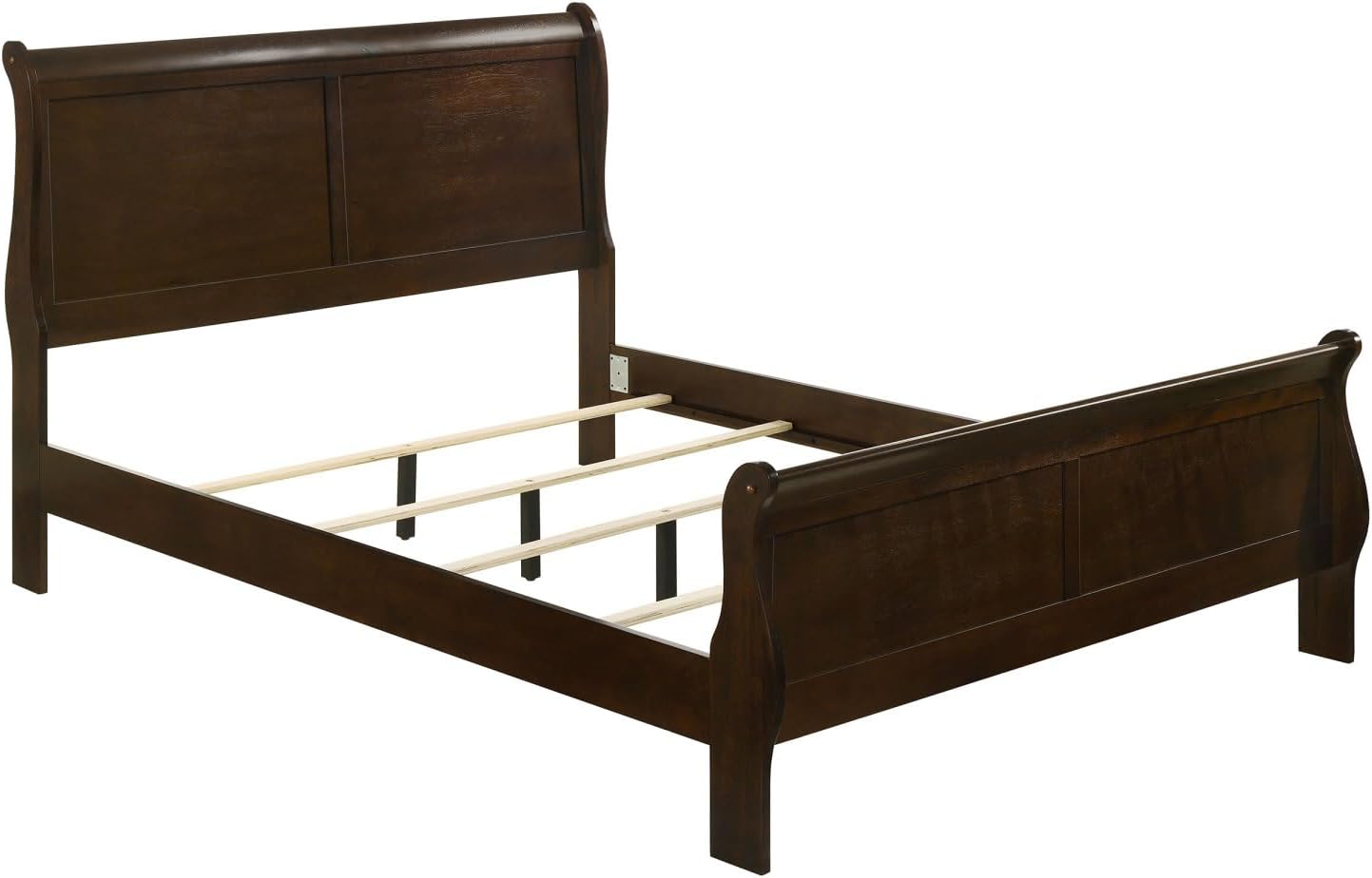 Bruno Cappuccino 4-Piece Full Bedroom Set - Wood Cappuccino - Traditional Silhouette with Elegant Finish - Bedroom Decor