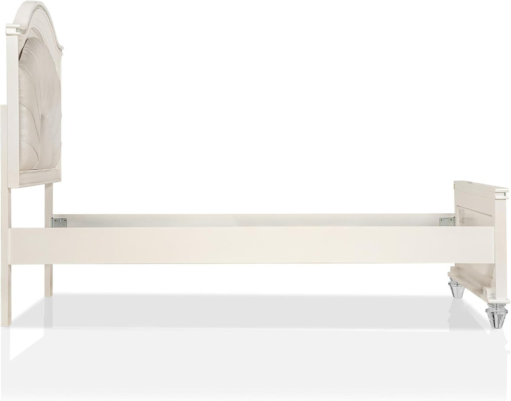 Furniture of America FOA Devado Contemporary 3-Piece White Wood Bedroom Set - Full + 2 Nightstands