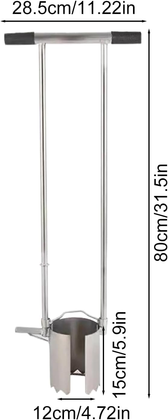 Gardening Plant Transplanter – Long Handled Planter, Bulb Planting Tool, Heavy Duty Manual Weeder with Comfortable Handle | Practical Vegetable Flower Garden Lawn Planting Maintenance Use