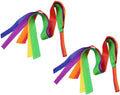 2X Rainbow Dance Ribbons Rhythmic Gymnastic Streamers - Kid's Ballet Gym Exercise Toys