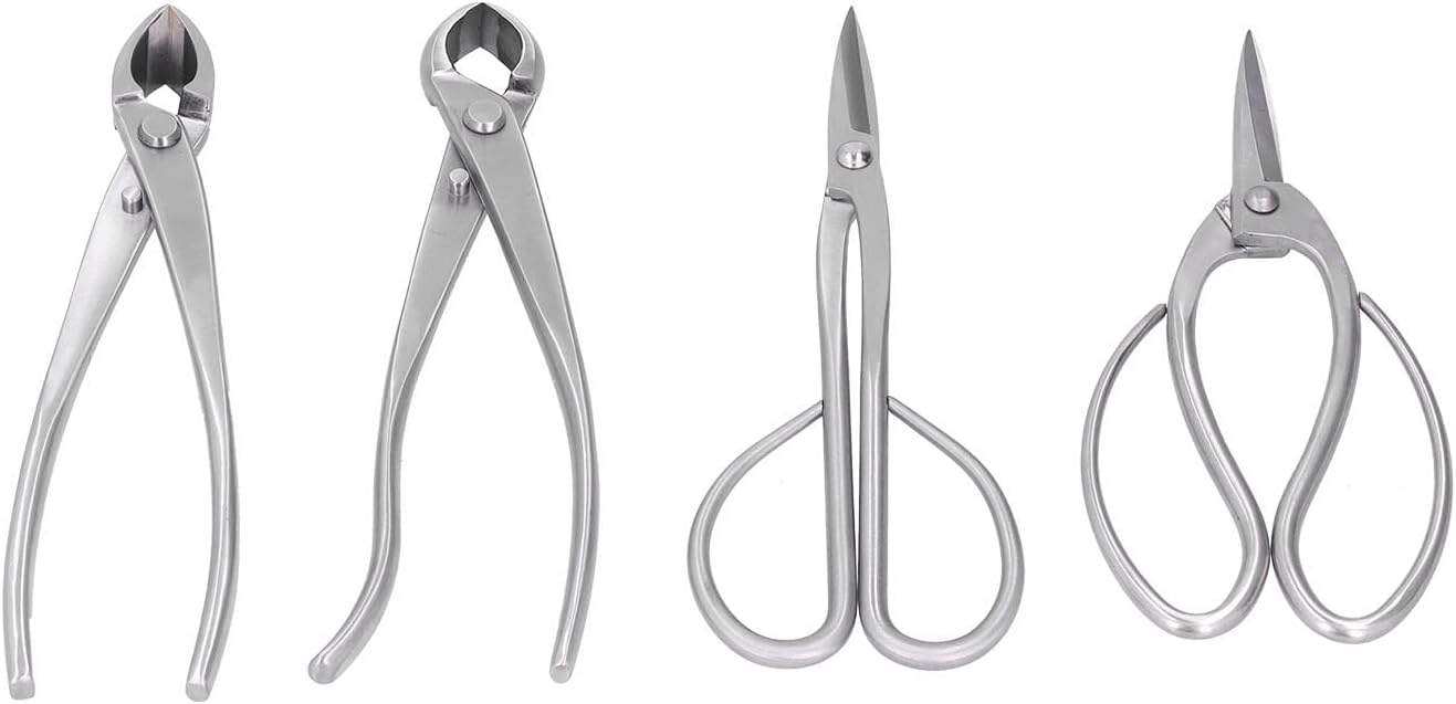 Bonsai Tool Set Stainless Steel Pruning Shears and Knob Cutter, Gardening Scissors Kit with Protective Bag - Durable Sharp Blades, Ergonomic Handle for Bonsai and Garden Care