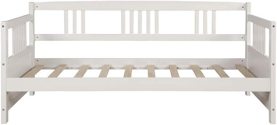 Harper & Bright Designs Twin Daybed Frame, Solid Wood Daybed Frame,No Box Spring Needed, White Daybed