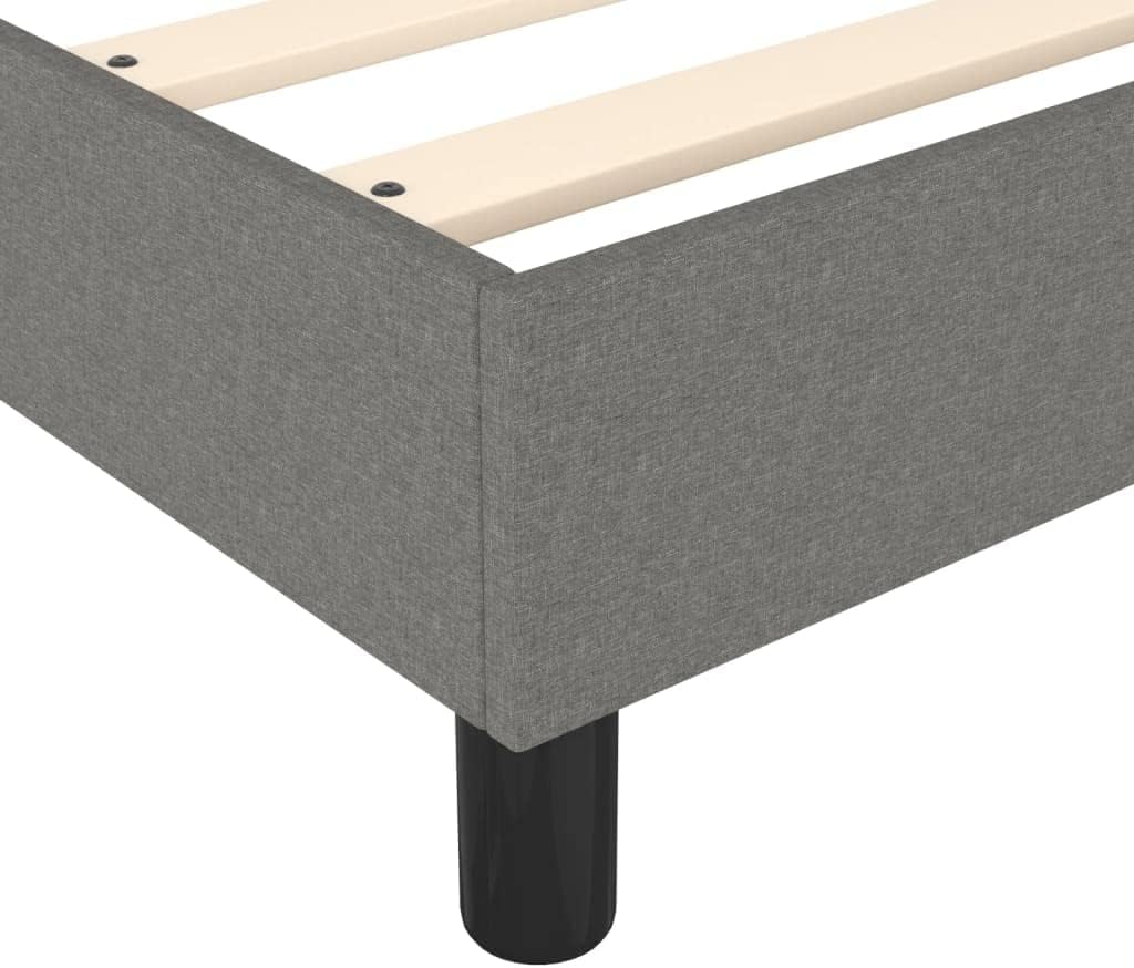 Twin XL Fabric Bed Frame in Dark Grey with Breathable Material and Durable Engineered Wood Construction for Modern Bedrooms
