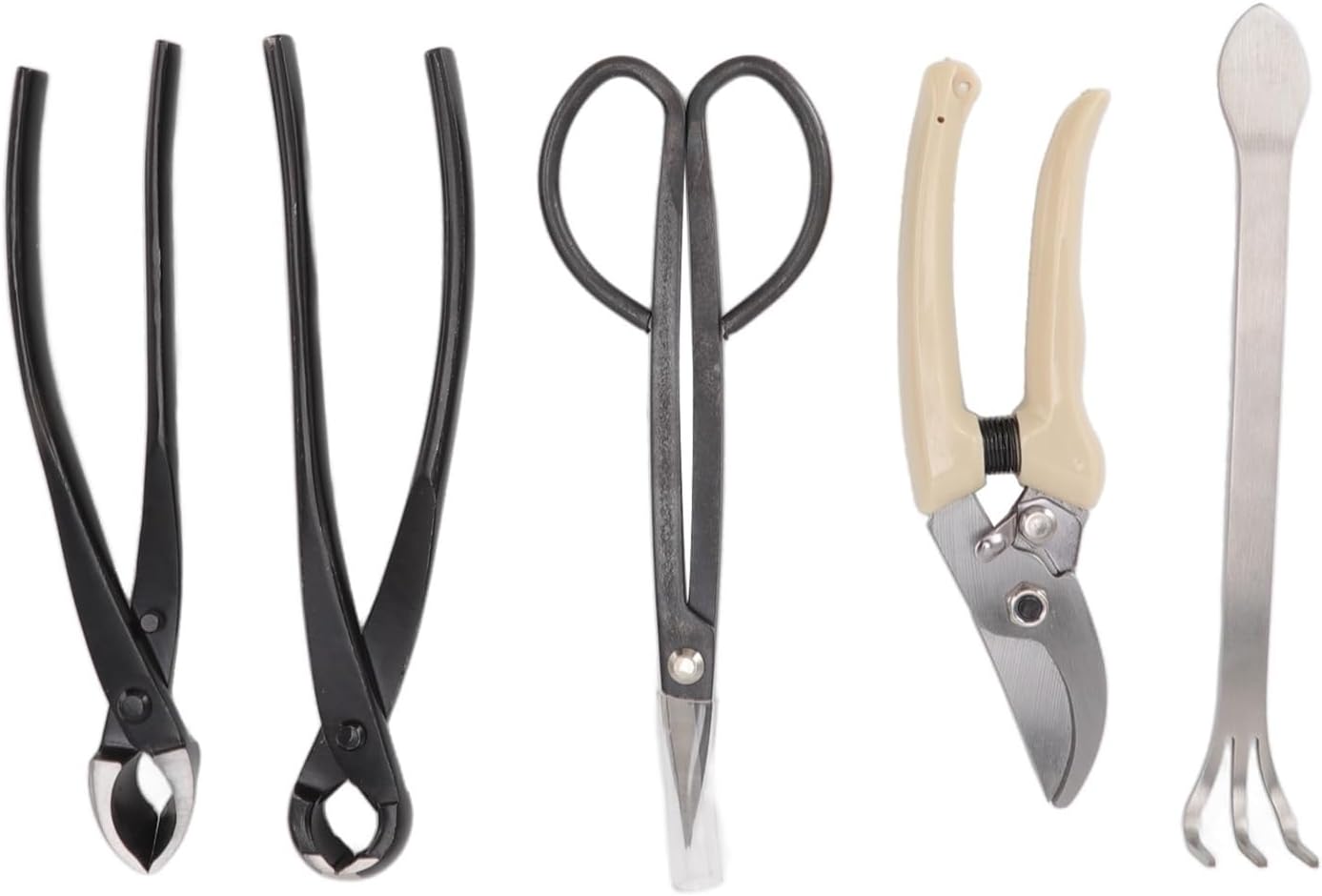 5 Piece Bonsai Tool Kit, Carbon Steel Bonsai Scissors, Rake, Branch Cutter Pruning Shears with Pliers and Carry Case, Professional Bonsai Tree Care Set for Trimming, Shaping Maintenance