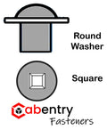 Cabentry Brand | Wood Screws | Round Washer Head | Square Drive | #7 | 1 1/4 Inch | Fine Thread | Type 17 Point | Dry Lube/Plain Finish | 10000 Piece Box