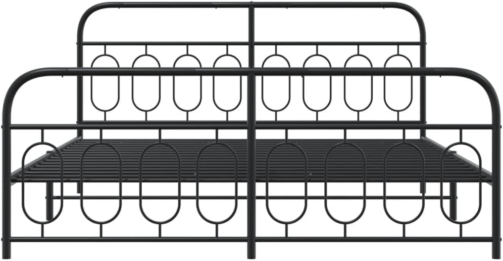Bed Frame Full Modern Black Steel Frame with Storage, Sturdy Base - Rectangular Beds & Bedroom Set