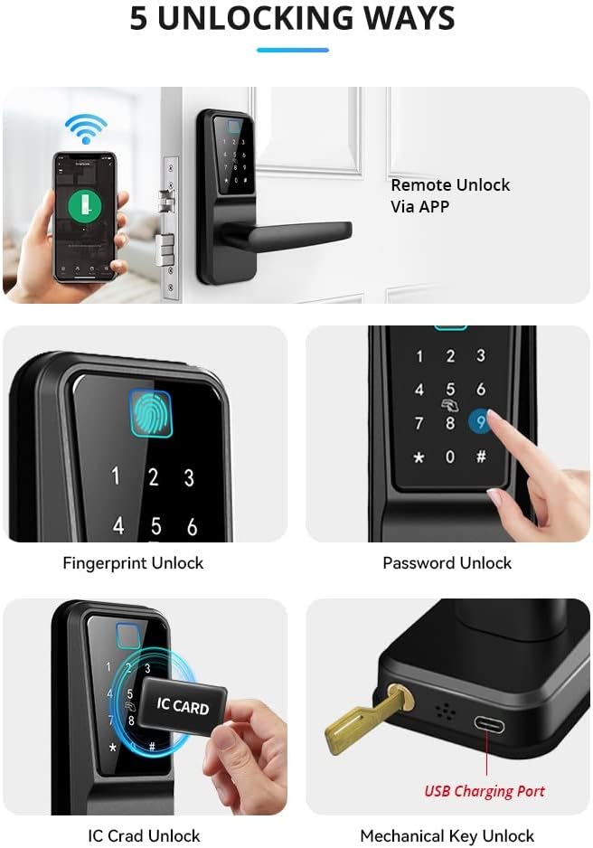 Waterproof Outdoor TUYA Fingerprint Lock APP Code Keyless Smart Electronic Door for Aluminum Door/Iron Gate