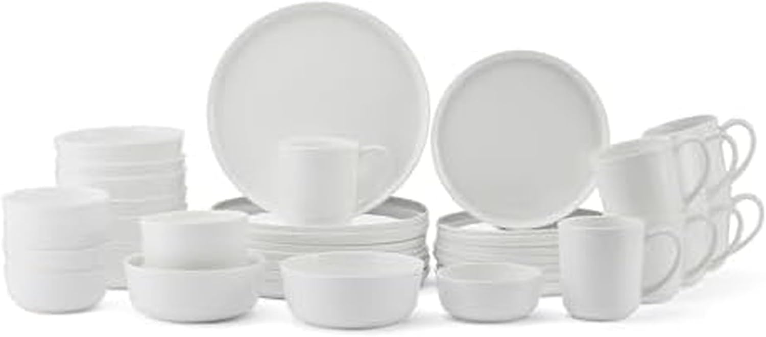 Mikasa Samantha Bone China Lightweight Chip Resistant 40 Piece Dinnerware Set, Service for 8