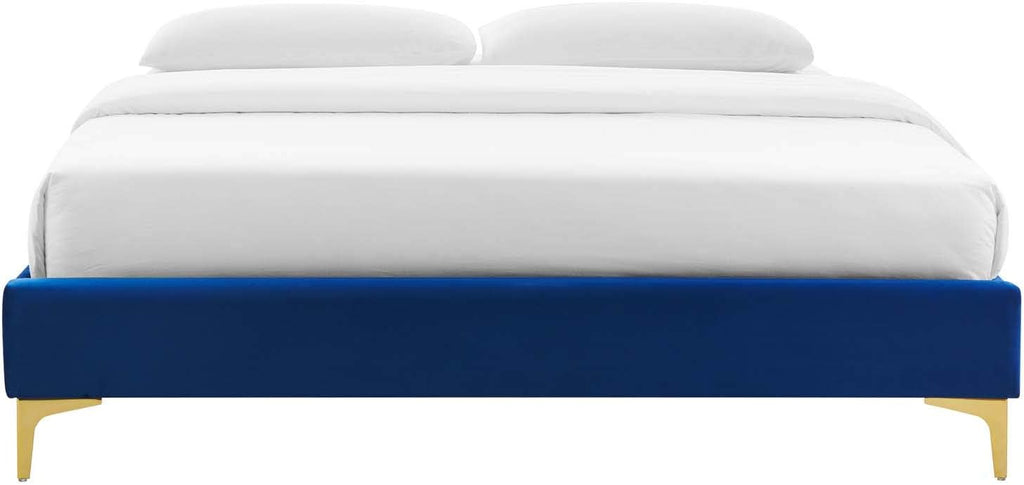 Modway MOD-6305-NAV Sutton Twin Performance Velvet Bed Frame, Navy