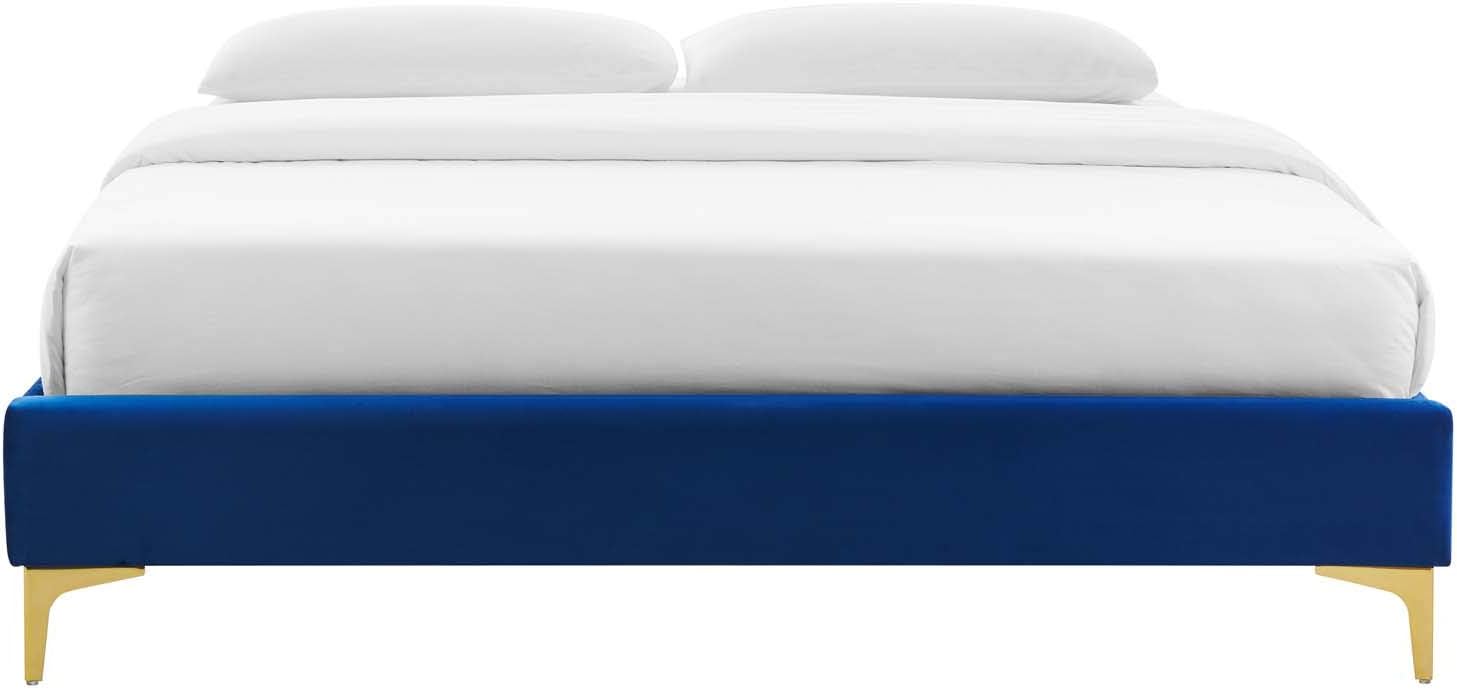Modway MOD-6305-NAV Sutton Twin Performance Velvet Bed Frame, Navy