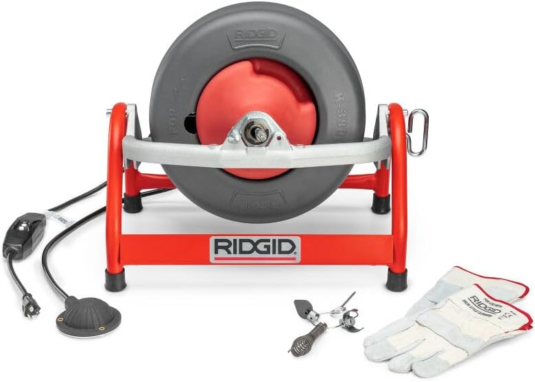 Ridgid 53122 K-3800 W/C-45 Drum Machine For 3/4' To 4' Drain Lines, with C-45 1/2' x 75'. Inner Core Cable & Tool Set, 115V