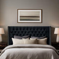 Madison Park Amelia Headboard Queen Wingback Upholstered - Hand-Tufted Button Detail, Double Nailhead Trim, Foam-Padded Durable Fabric, Adjustable Fit for Classic/Transitional Bedrooms-Black Velvet