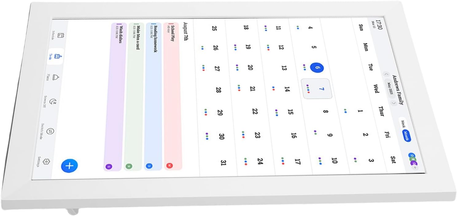 Focket Digital Calendar, 10.1 Inch Touchscreen Wall Planner Chore Chart Digital Photo Frame Smart Family Organizer with WiFi Sync for Home Family Event Planning