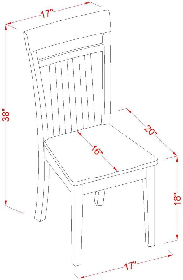 East West Furniture CAP7S-MAH-W 7 Piece Dining Room Furniture Set Consist of a Rectangle Kitchen Table and 6 Dining Chairs, 36x60 Inch, Mahogany