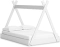 Signature Design by Ashley Hallityn Casual Youth/Toddler Floor Full Tent Bed, No Box Spring Needed, White