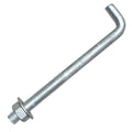 Sandbaggy 5/8' X 8' Threaded Concrete Anchor L-Bolts (Nuts & Washers Included) - Hot Dipped Galvanized - Sill Plate, Base Plate, Masonry, Wood, Cement Anchors, J Bolt (75, 5/8' x 8')