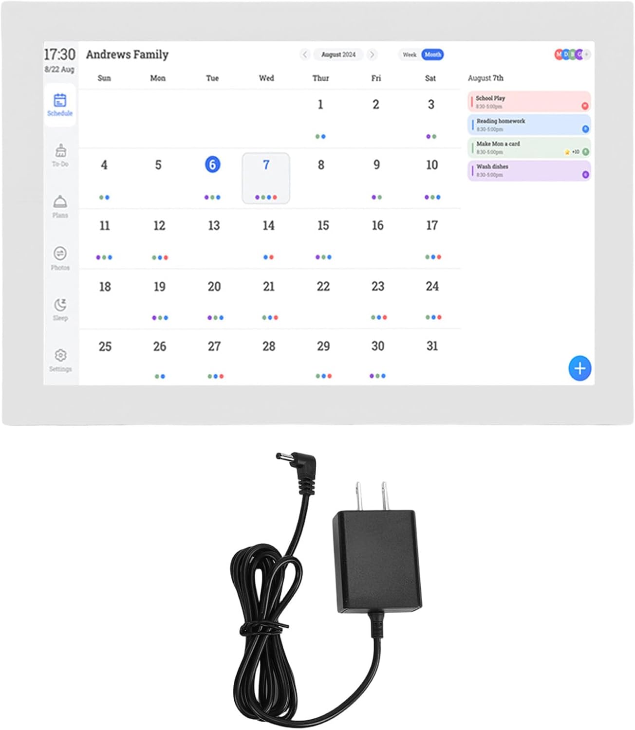 Fabater 15.4 Inch Smart Digital Calendar, Touchscreen Family Planner & Calendar with Chore Chart & Meal Planner, WiFi Digital Photo Frame with APP for Family Schedule (US Plug)
