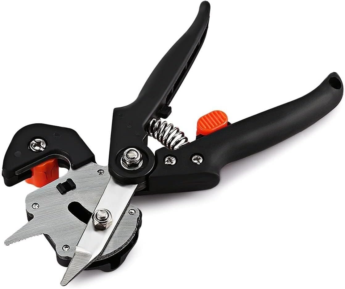 Professional Garden Shears Grafting Tool Set with Pruning Blades in Nylon Case for Bonsai & Fruit Trees