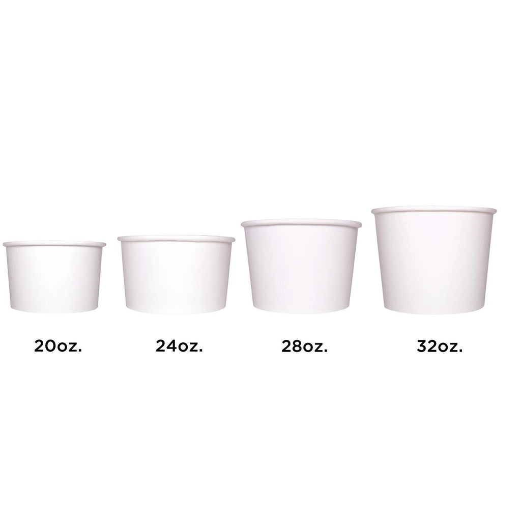 Karat [24oz - 600 ct] Paper Soup Bowls for Hot/ Cold Food - Ideal for Soup, NoodIes, Pasta and Snacks - White (C-KDP24W)