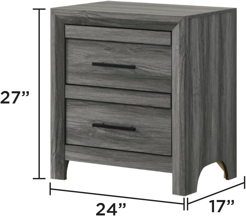 4 Pc Full Bedroom Set Made with Wood in Gray