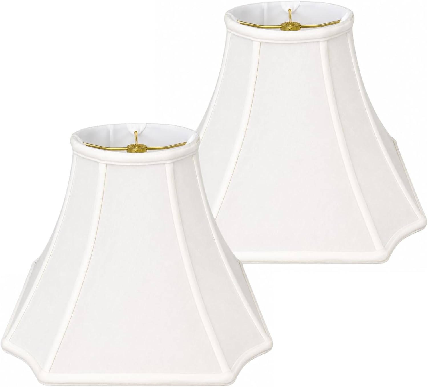 Royal Designs, Inc. BS-714-16WH-2 Square Inverted Corner Bell Basic Lamp Shade, 7 x 16 x 11.5, White, 2-Pack