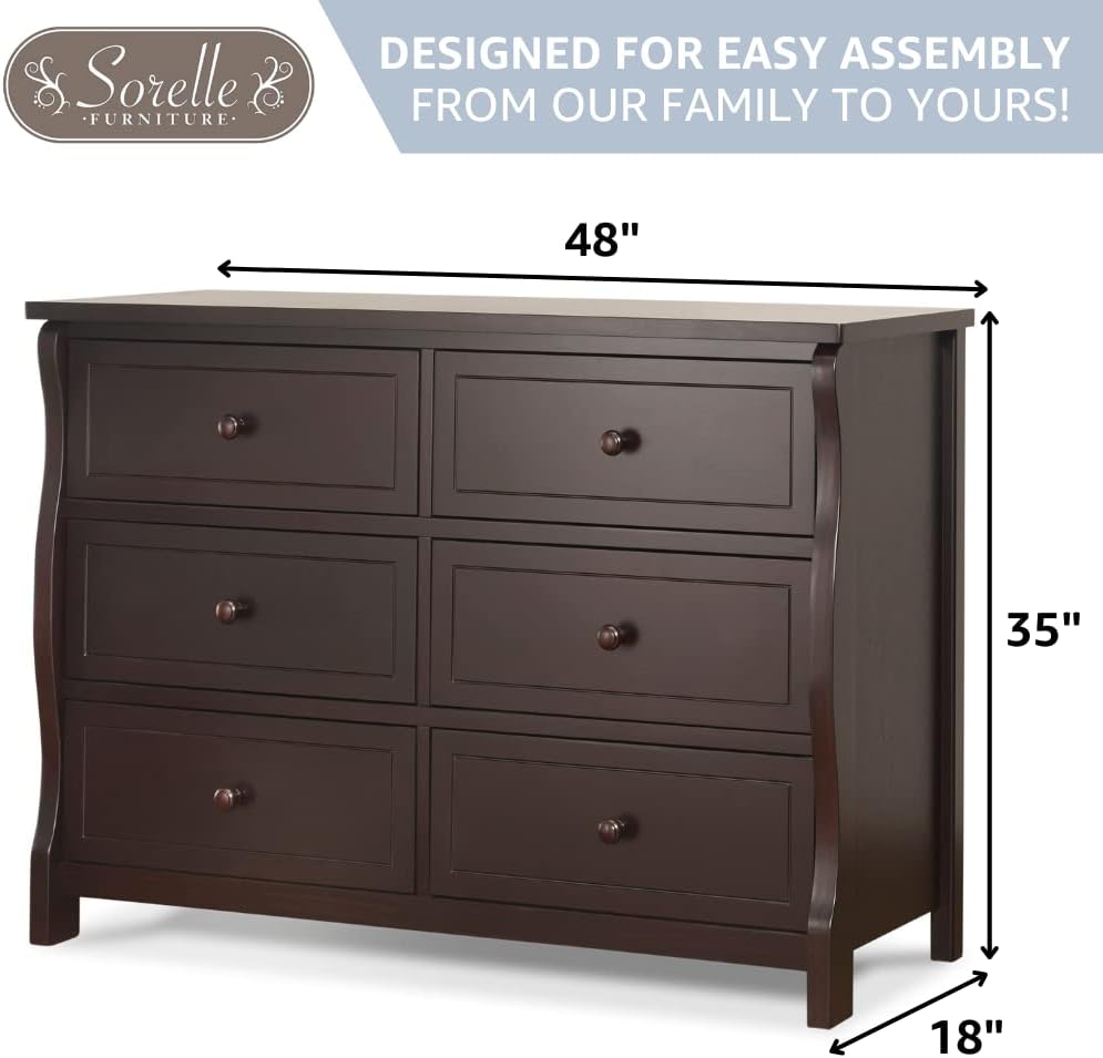 Sorelle Furniture Princeton Baby Dresser – Nursery Storage with Drawers, Kids Bedroom Furniture for Child's & Infant – Weathered Gray