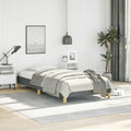 Twin XL Fabric Bed Frame with Dark Grey Polyester Upholstery, Engineered Wood and Plywood Construction for Modern Bedrooms, Durable Support and Sleek Design
