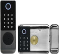 Tuya WiFi Smart Lock，Waterproof IP65 Double Side Fingerprint Code IC Card Electronic Outdoor Gate Lock，8 Languages Speaker(E)