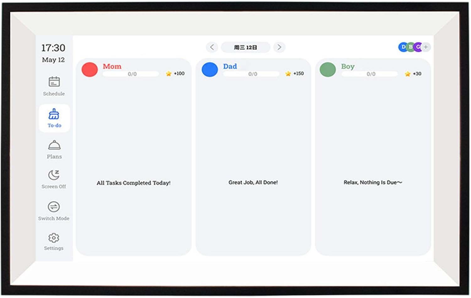 Digital Calendar 15.6-inch Family Planner with Full HD Touchscreen, Wall-Mountable Chore Chart for Home & Office, Compatible with US Plug, Frame