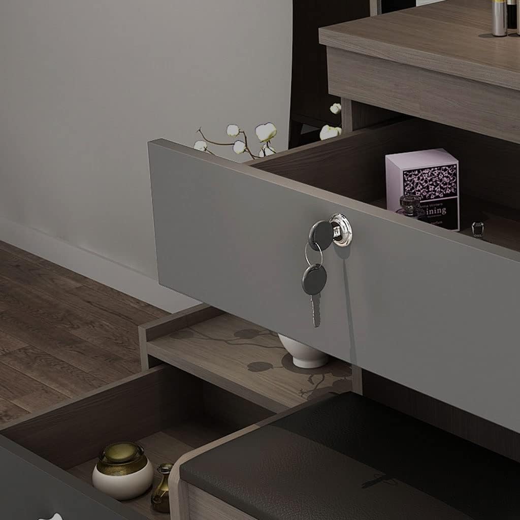 Vanity Benches Vanity Table Set Bedroom Storage Dresser Modern Women's Full-Length Mirror Multi-Functional Storage Makeup Table (Color : A)