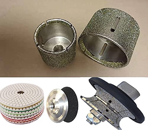 Stone Marble Ceramic Profile Shaping Wheel 3/4' Full Bullnose 1 3/8' Granite Porcelain core Drill bit Grinding Drum for Floor Tile countertop refinishing Sink Hole enlarging Cut Polish