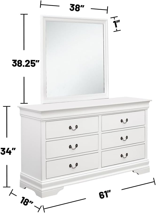 Coaster Louis Philippe Queen Bed 4-Piece Set, White