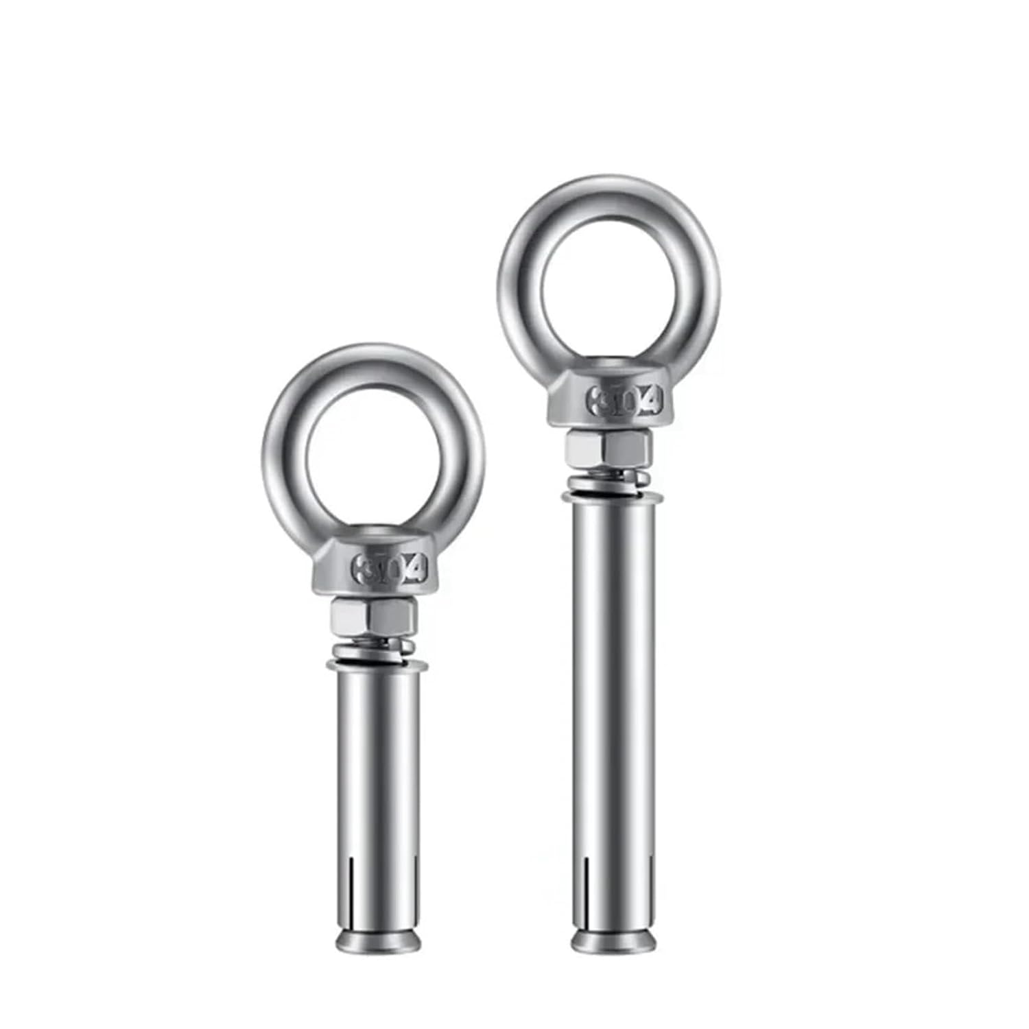 Anchor Bolts,Expansion Bolt, 5Pcs Stainless Steel Universal Ring Expansion Screw Sleeve Anchor Concrete Eye Bolt Installation Artifact Long Hook(M10*100MM)
