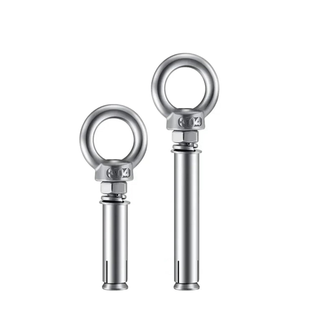 Anchor Bolts,Expansion Bolt, 5Pcs Stainless Steel Universal Ring Expansion Screw Sleeve Anchor Concrete Eye Bolt Installation Artifact Long Hook(M10*120MM)