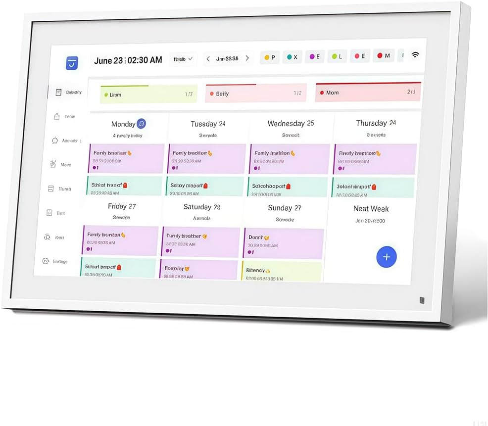 Zunate 15.6 Inch Smart Touchscreen Wall Calendar Planner,Interactive Digital Display with Chore Chart,Photo Frame App Control, 32GB Storage,1080P for Family Schedules (US Plug)