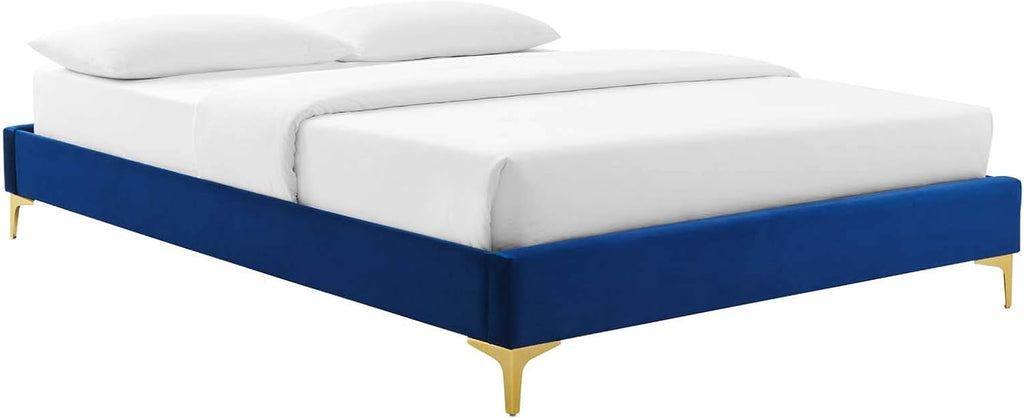 Modway MOD-6305-NAV Sutton Twin Performance Velvet Bed Frame, Navy