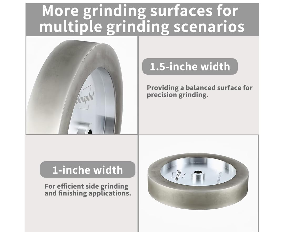 CBN Grinding Wheels 8inch 80 Grit,5/8' Bore, 1.5' Wide,Suitable for Sharpening Woodturning and HSS Tools (80 Grit)