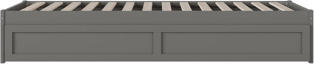 AFI Colorado Twin XL Size Platform Bed with Twin XL Trundle and Charging Station in Grey