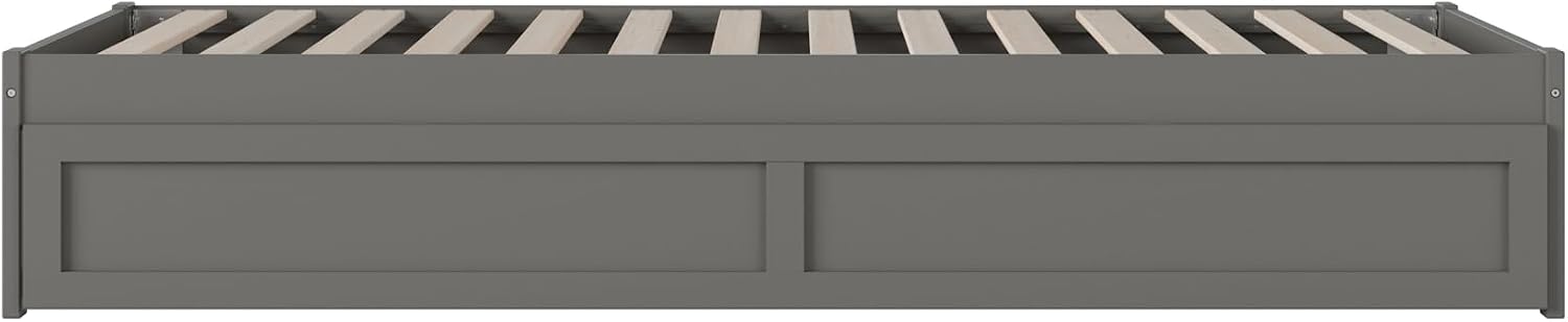 AFI Colorado Twin XL Size Platform Bed with Twin XL Trundle and Charging Station in Grey