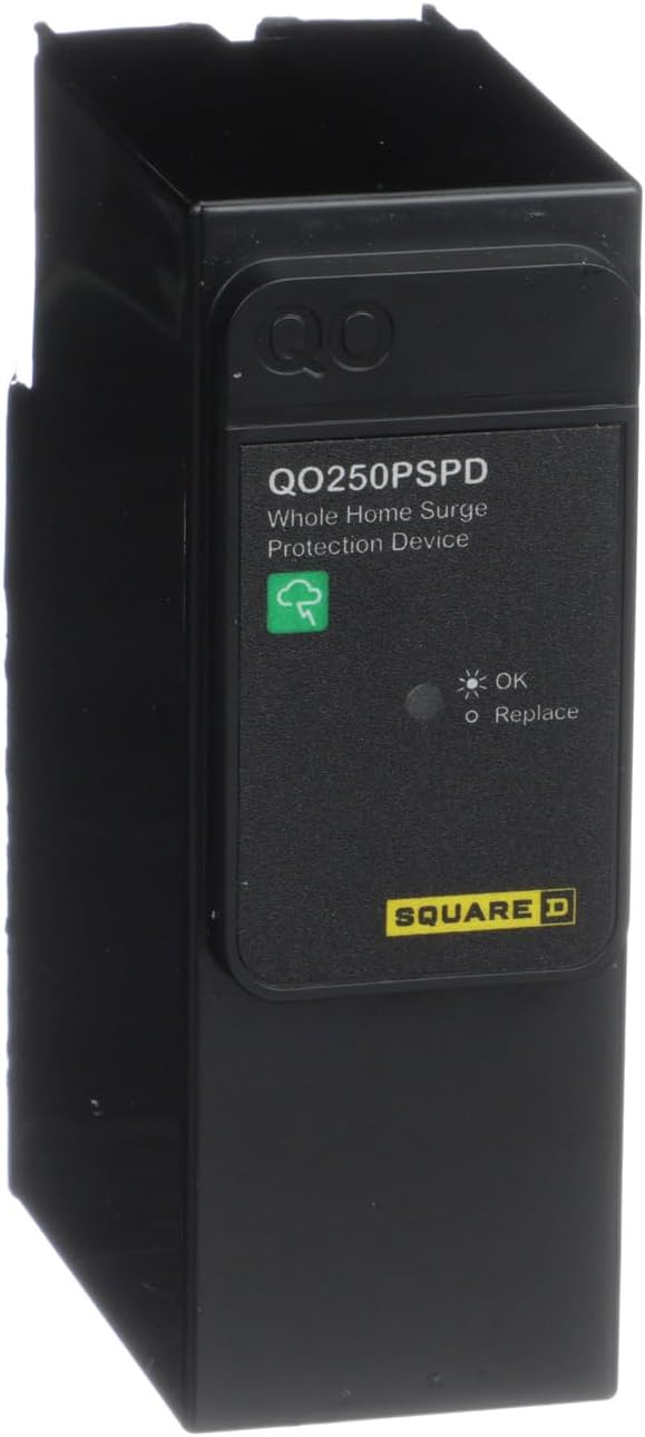 Square D - QO250PSPD QO Whole House Surge Protection Device, 50kA, 120/240V, 1-Phase, No Wiring, Plug-On Neutral
