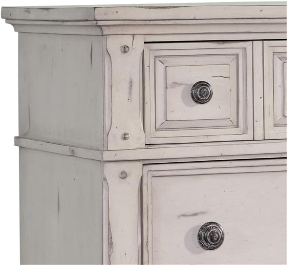 American Woodcrafters Sedona Antique White Wood 3-Drawer Nightstand