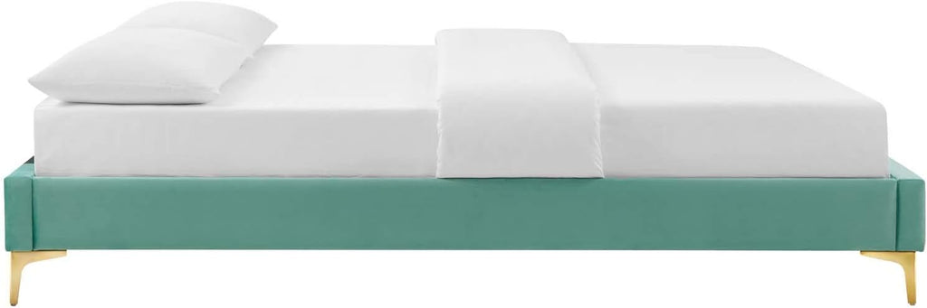 Modway MOD-6307-MIN Sutton King Performance Velvet Bed Frame, Mint