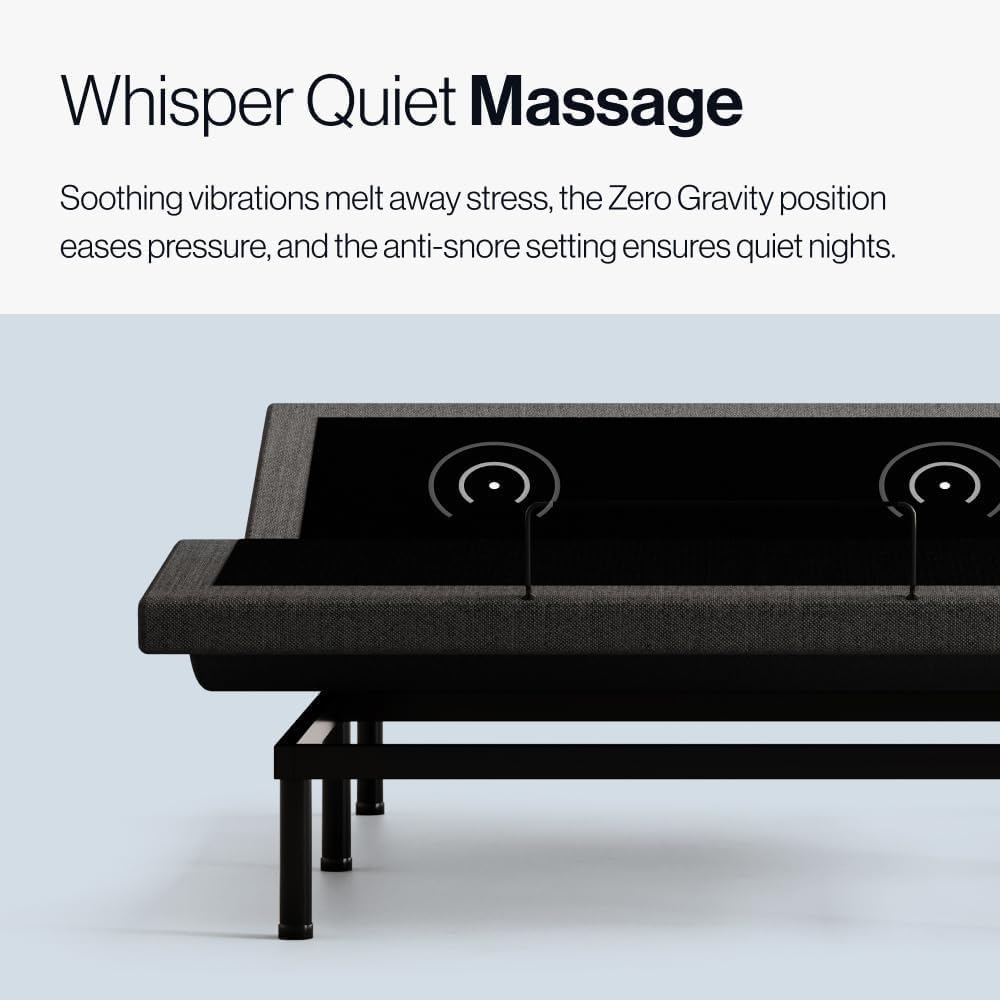Adjustable Comfort Upholstered Premium Adjustable Base with Upgraded Motors, Massage, Wireless Remote, USB Port-Ergonomic Head and Foot Inclines, Twin XL