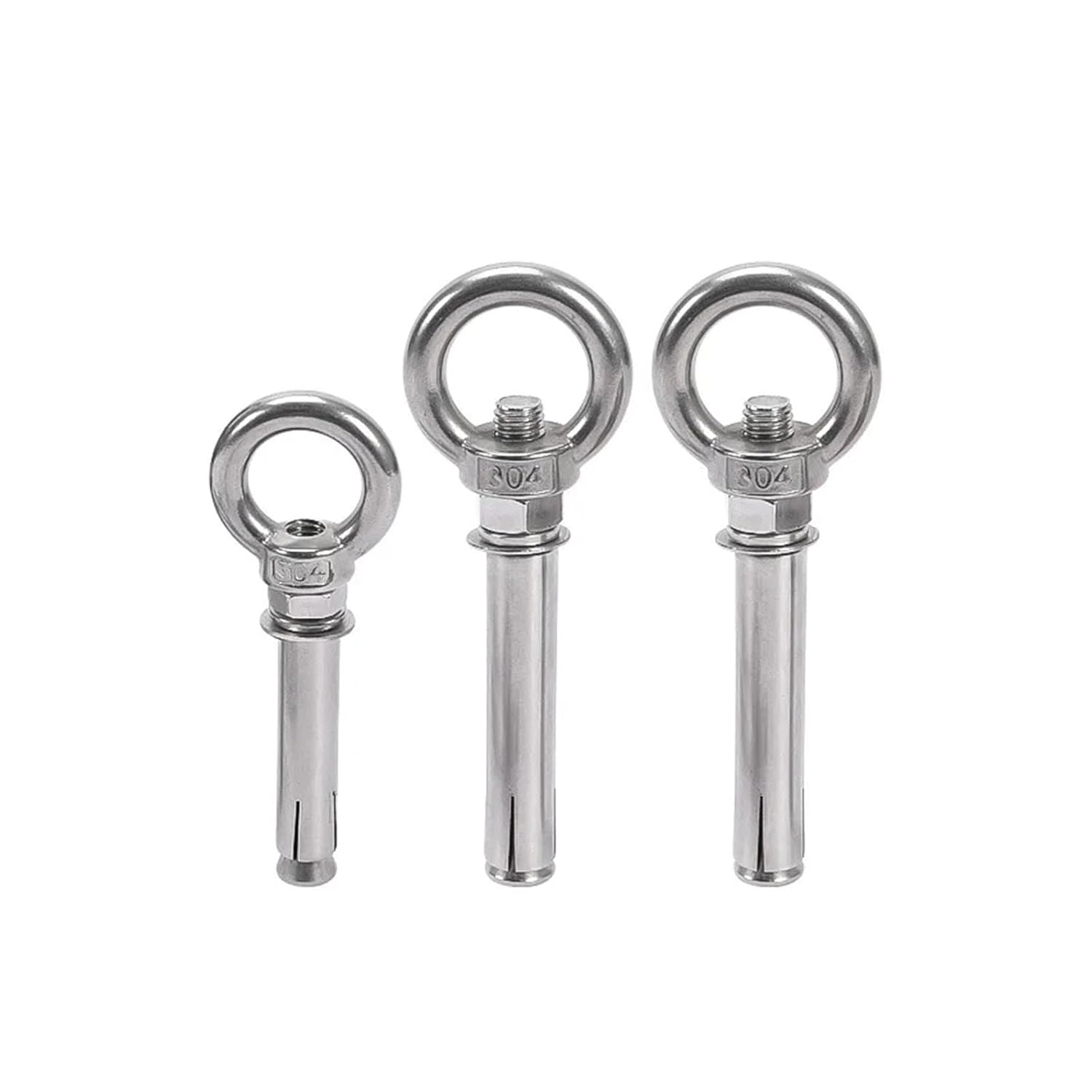 Anchor Bolts,Expansion Bolt, M6/M8/M10 Sleeve Anchor Concrete Expansion Eye Bolt Stainless Steel Installation Artifact Hook Universal with Ring Screws 1PCS(M10x90mm)