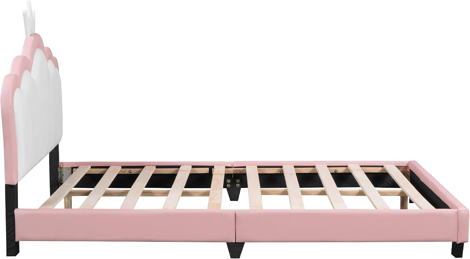 Full Size Upholstered Rabbit-Shape Princess Bed,with Headboard and Footboard Frames Platform Bed for Girls Boy Teen Full Bed Frames for Kids Bedroom Atmosphere Easy to Assemble (Pink, Full)