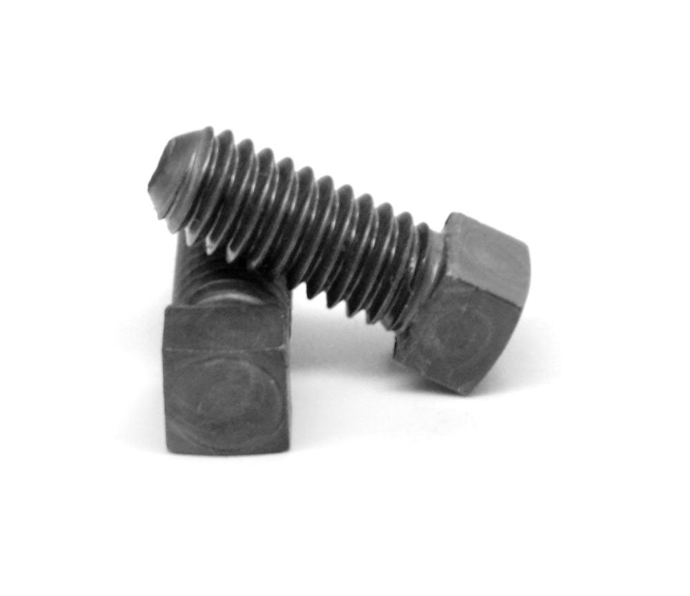 3/8'-16 x 2 1/2' (FT) Coarse Thread Square Head Set Screw Cup Point Through Hardened Alloy Steel Plain Finish Pk 700